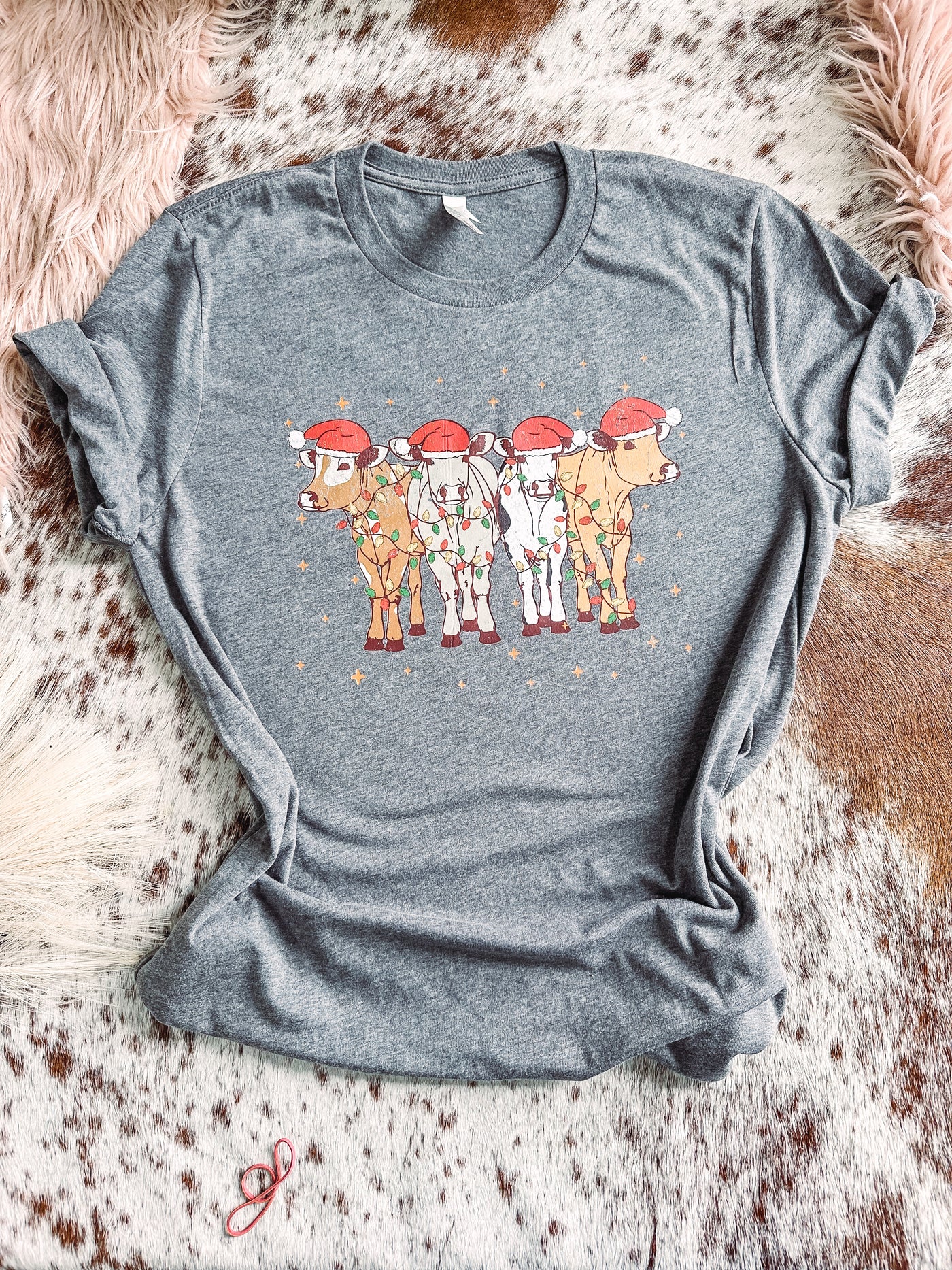 Santa Cows - Graphic Top-110 GRAPHIC TEE-Adelyn Elaine's-Adelyn Elaine's Boutique, Women's Clothing Boutique in Gilmer, TX