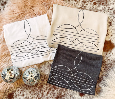 Boot Stitch - Graphic Top-110 GRAPHIC TEE-Adelyn Elaine's-Adelyn Elaine's Boutique, Women's Clothing Boutique in Gilmer, TX