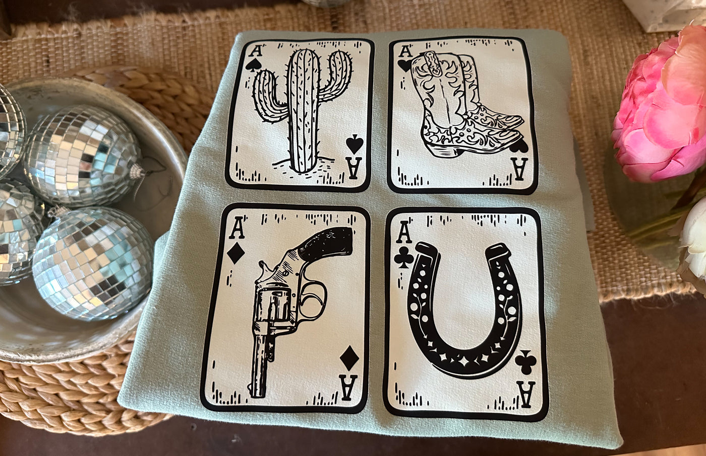 Limited Edition - Four of a Kind - Graphic Top - Small Left-110 GRAPHIC TEE-Adelyn Elaine's-Adelyn Elaine's Boutique, Women's Clothing Boutique in Gilmer, TX