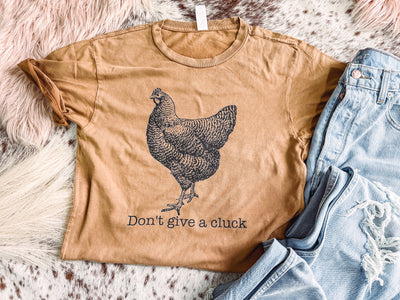 Don't Give A Cluck - Graphic Tee - Medium left-110 GRAPHIC TEE-Adelyn Elaine's-Adelyn Elaine's Boutique, Women's Clothing Boutique in Gilmer, TX