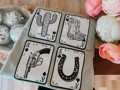 Limited Edition - Four of a Kind - Graphic Top - Small Left-110 GRAPHIC TEE-Adelyn Elaine's-Adelyn Elaine's Boutique, Women's Clothing Boutique in Gilmer, TX