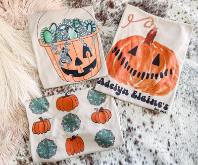 Pumpkin + Turquoise - Graphic Top-110 GRAPHIC TEE-Adelyn Elaine's-Adelyn Elaine's Boutique, Women's Clothing Boutique in Gilmer, TX