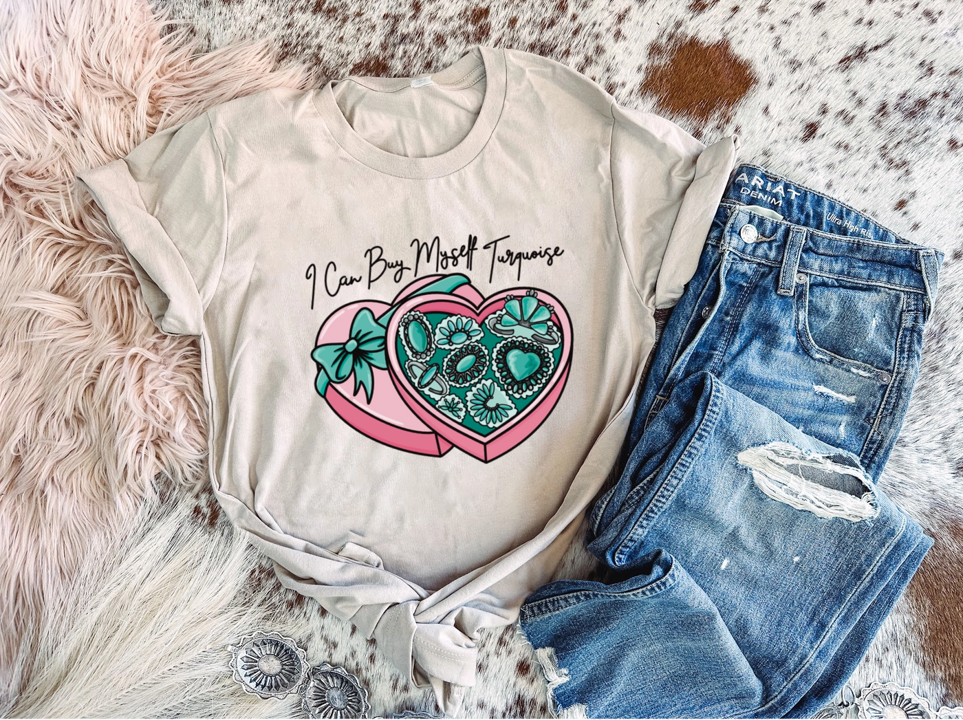 I Can Buy Myself Turquoise - Graphic Top-110 GRAPHIC TEE-Adelyn Elaine's-Adelyn Elaine's Boutique, Women's Clothing Boutique in Gilmer, TX