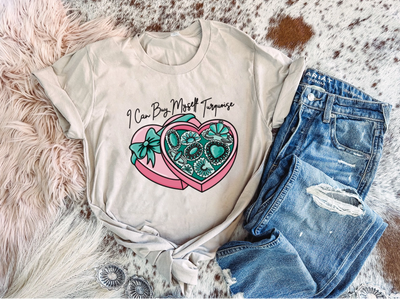 I Can Buy Myself Turquoise - Graphic Top-110 GRAPHIC TEE-Adelyn Elaine's-Adelyn Elaine's Boutique, Women's Clothing Boutique in Gilmer, TX