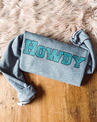 Tooled Howdy - Graphic Top-112 SWEATERS & CARDIGANS-Adelyn Elaine's-Adelyn Elaine's Boutique, Women's Clothing Boutique in Gilmer, TX