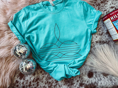 Boot Stitch - Graphic Top - Limited Edition Color - S & 3XL left-110 GRAPHIC TEE-Adelyn Elaine's-Adelyn Elaine's Boutique, Women's Clothing Boutique in Gilmer, TX