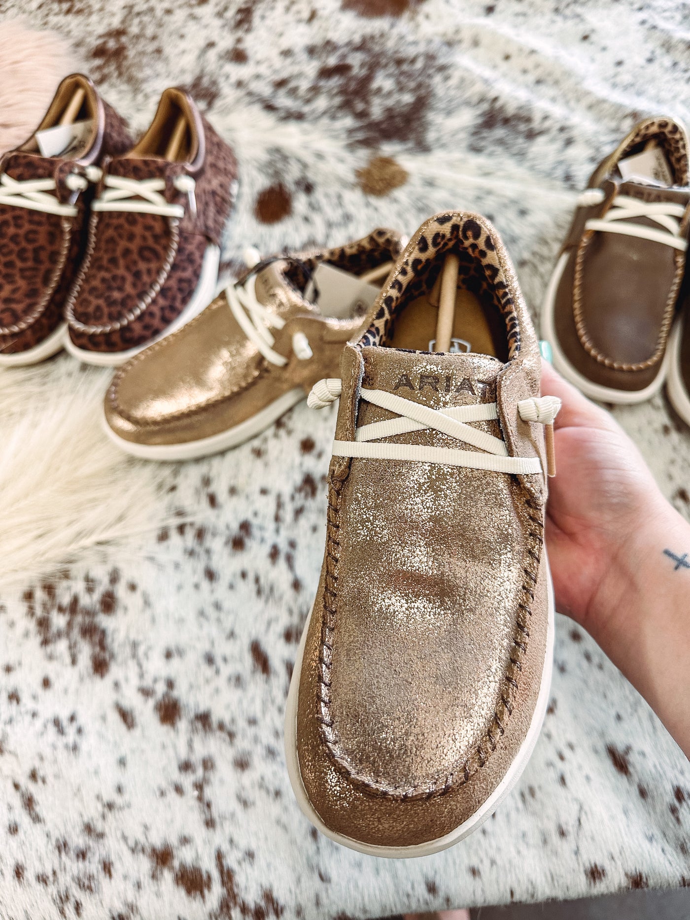 Hilo Foiled Rose Bomber Fringe - Ariat - size 10 left-302 FLATS-Ariat-Adelyn Elaine's Boutique, Women's Clothing Boutique in Gilmer, TX