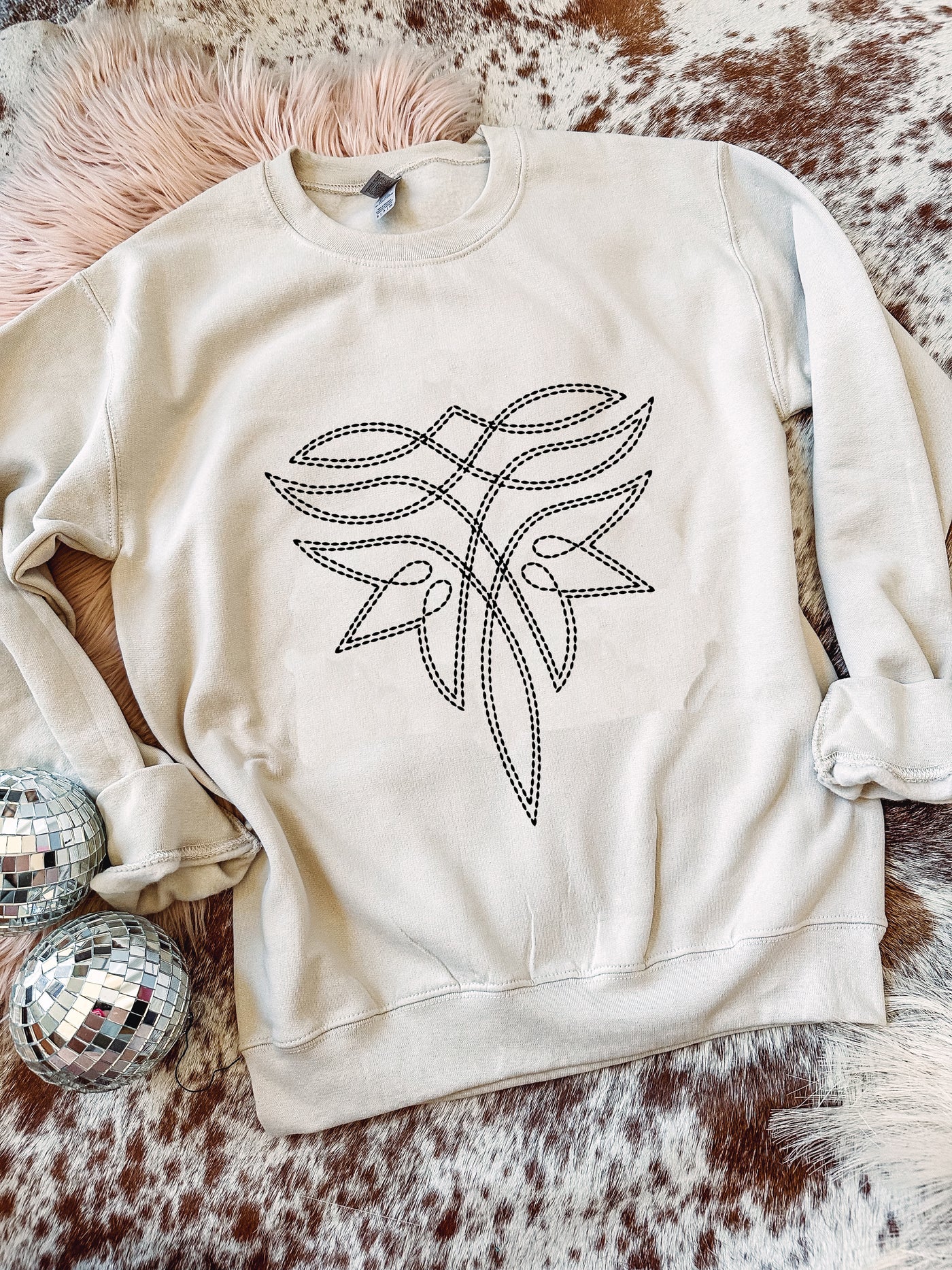 Fancy Boot Stitch - Graphic Top-110 GRAPHIC TEE-Adelyn Elaine's-Adelyn Elaine's Boutique, Women's Clothing Boutique in Gilmer, TX