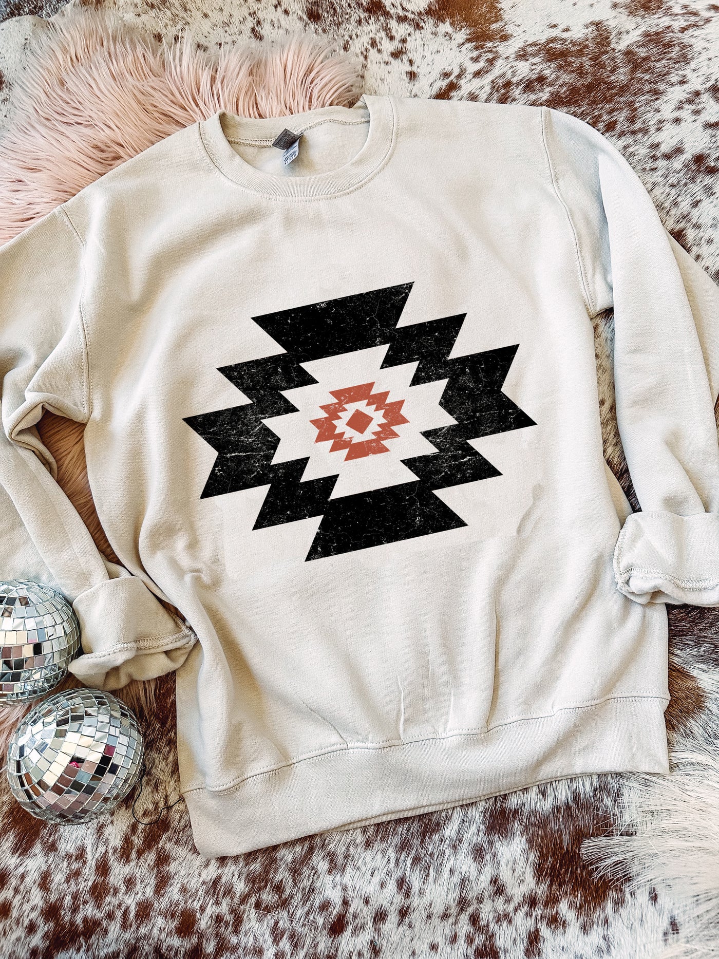 Distressed Aztec - Graphic Top-110 GRAPHIC TEE-Adelyn Elaine's-Adelyn Elaine's Boutique, Women's Clothing Boutique in Gilmer, TX