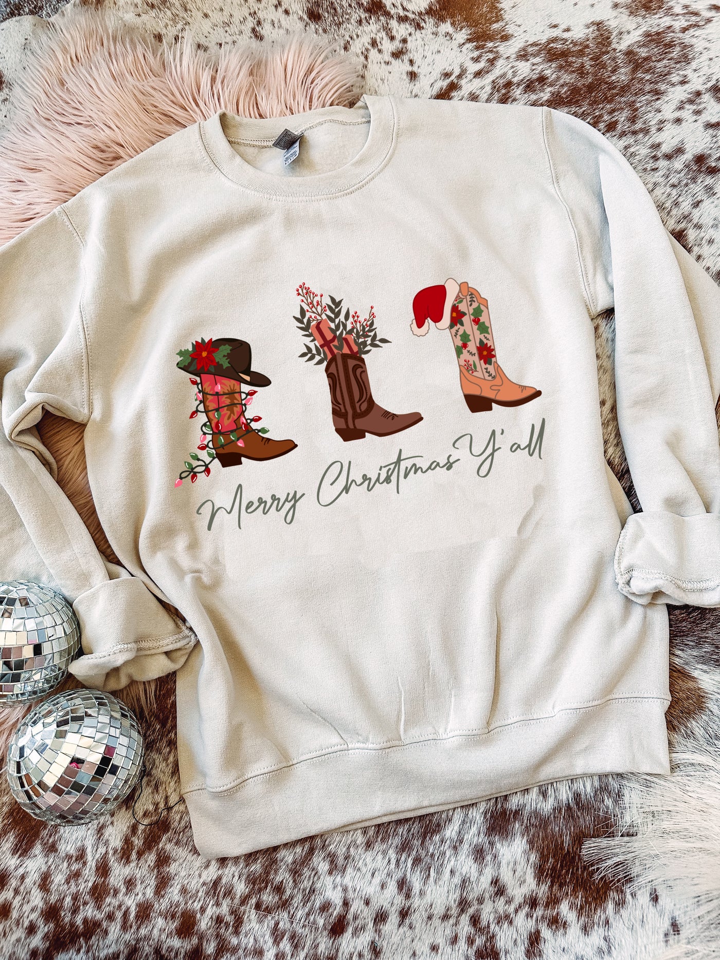 Christmas Boot - Graphic Top-110 GRAPHIC TEE-Adelyn Elaine's-Adelyn Elaine's Boutique, Women's Clothing Boutique in Gilmer, TX