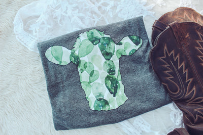 Cactus Cow - Graphic Top-110 GRAPHIC TEE-Adelyn Elaine's-Adelyn Elaine's Boutique, Women's Clothing Boutique in Gilmer, TX