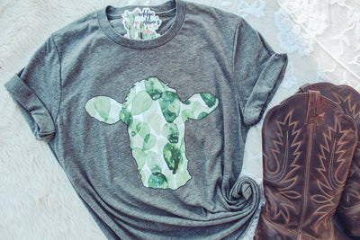 Cactus Cow - Graphic Top-110 GRAPHIC TEE-Adelyn Elaine's-Adelyn Elaine's Boutique, Women's Clothing Boutique in Gilmer, TX