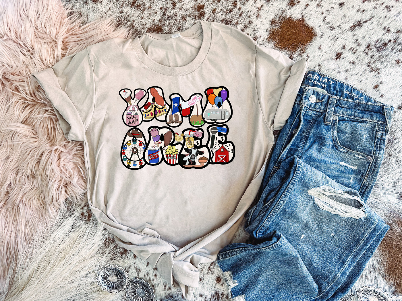 Yamboree - Crew Neck T-Shirt-110 GRAPHIC TEE-Adelyn Elaine's-Adelyn Elaine's Boutique, Women's Clothing Boutique in Gilmer, TX