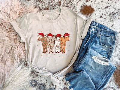 Santa Cows - Graphic Top-110 GRAPHIC TEE-Adelyn Elaine's-Adelyn Elaine's Boutique, Women's Clothing Boutique in Gilmer, TX