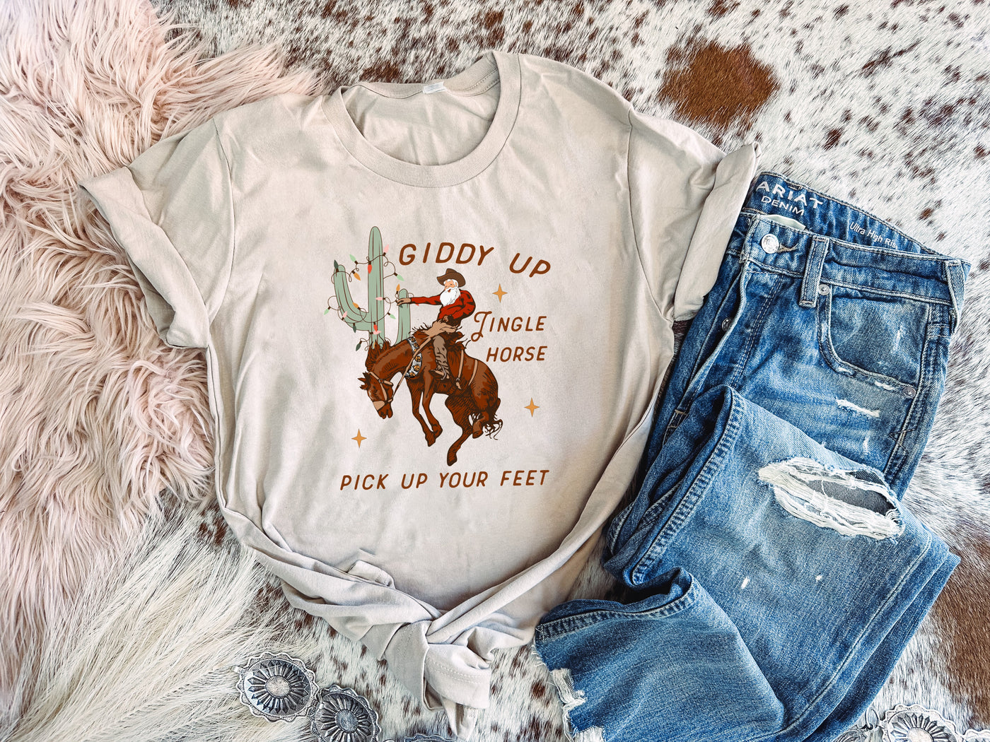 Giddy Up Jingle Horse - Graphic Top-110 GRAPHIC TEE-Adelyn Elaine's-Adelyn Elaine's Boutique, Women's Clothing Boutique in Gilmer, TX