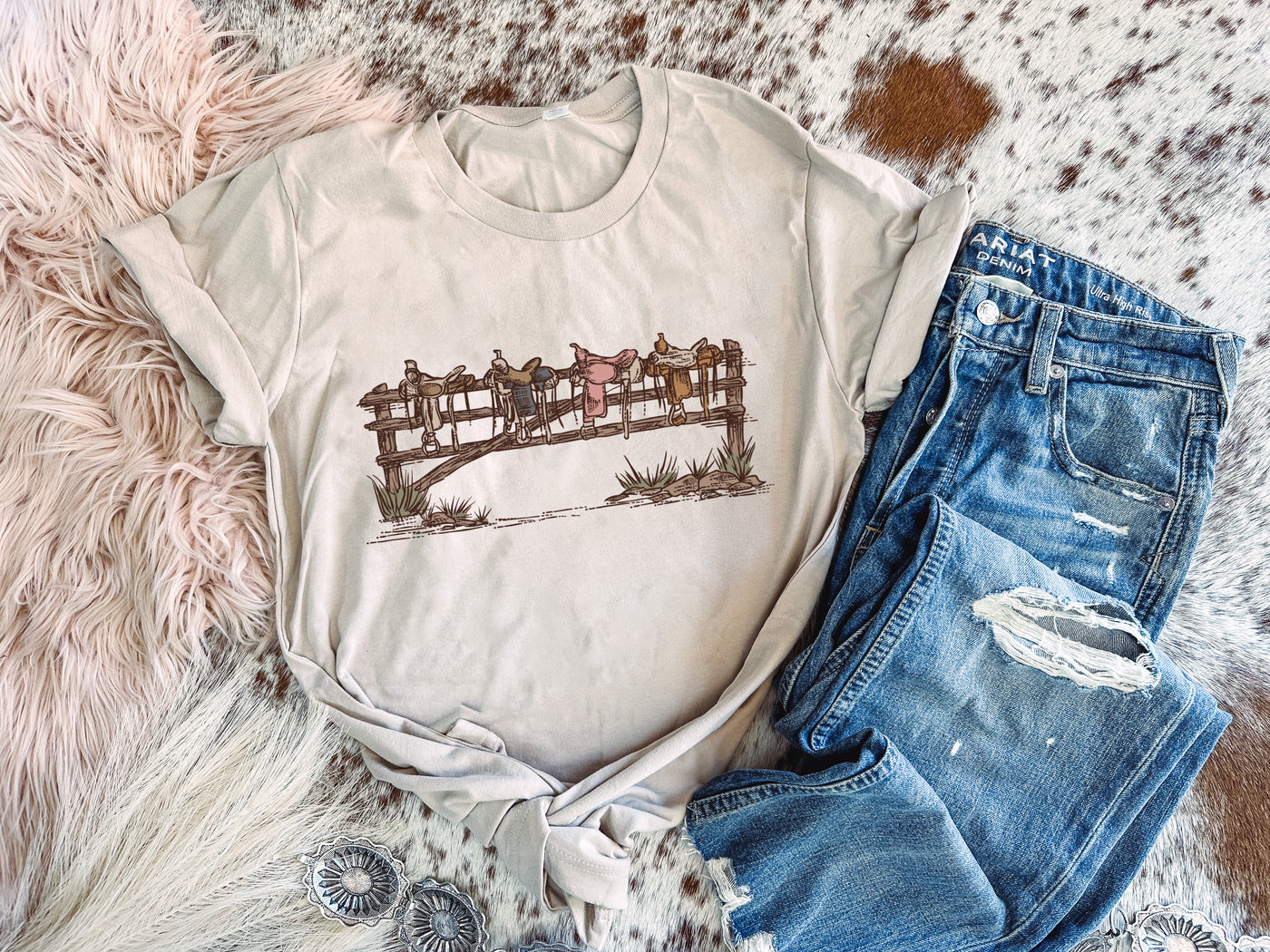 Saddle Up - Graphic Top-110 GRAPHIC TEE-Adelyn Elaine's-Adelyn Elaine's Boutique, Women's Clothing Boutique in Gilmer, TX