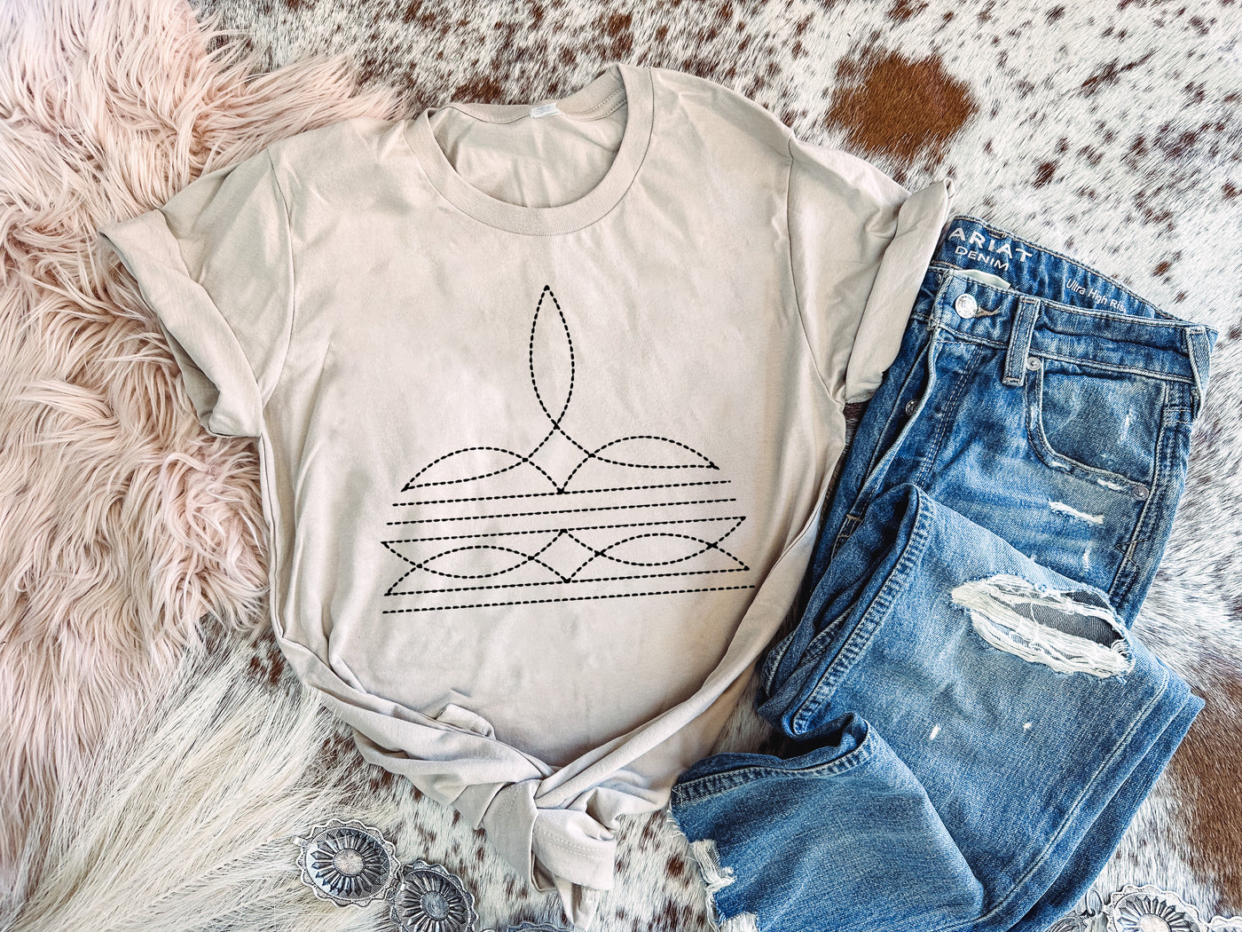 Boot Stitch - Graphic Top-110 GRAPHIC TEE-Adelyn Elaine's-Adelyn Elaine's Boutique, Women's Clothing Boutique in Gilmer, TX