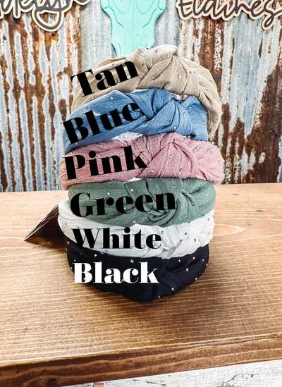 Studded Headbands - 1 Blue left-203 MISC ACCESS-SMR Wholesale-Adelyn Elaine's Boutique, Women's Clothing Boutique in Gilmer, TX