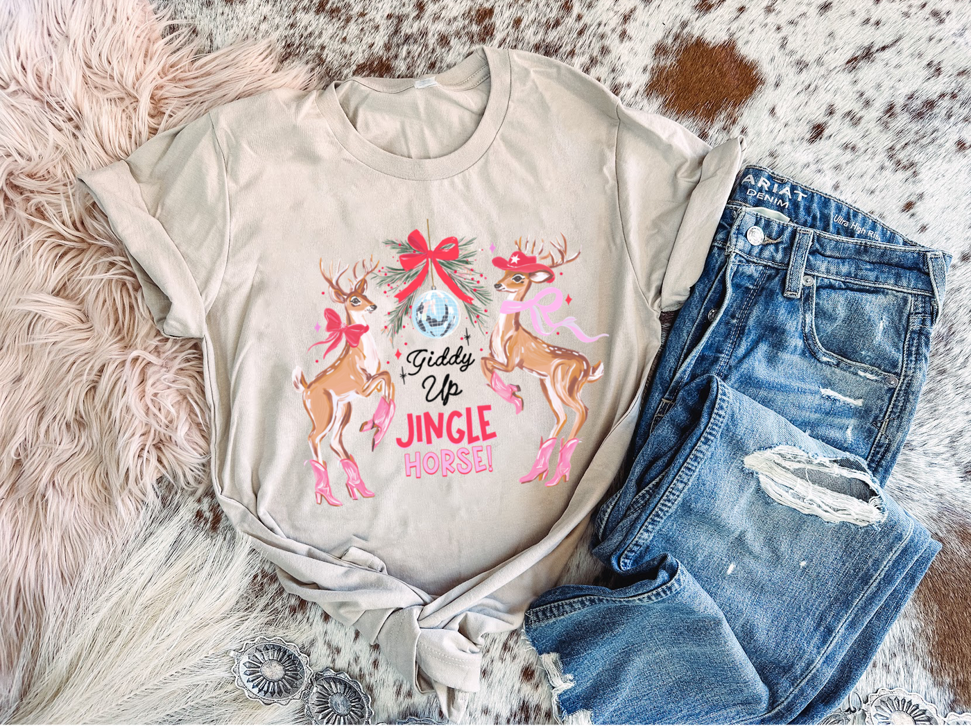 Jingle Horse - Graphic Top-110 GRAPHIC TEE-Adelyn Elaine's-Adelyn Elaine's Boutique, Women's Clothing Boutique in Gilmer, TX