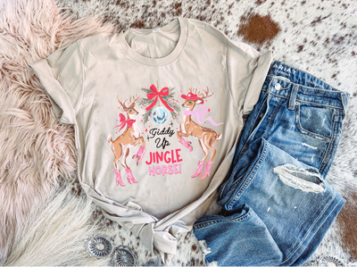 Jingle Horse - Graphic Top-110 GRAPHIC TEE-Adelyn Elaine's-Adelyn Elaine's Boutique, Women's Clothing Boutique in Gilmer, TX