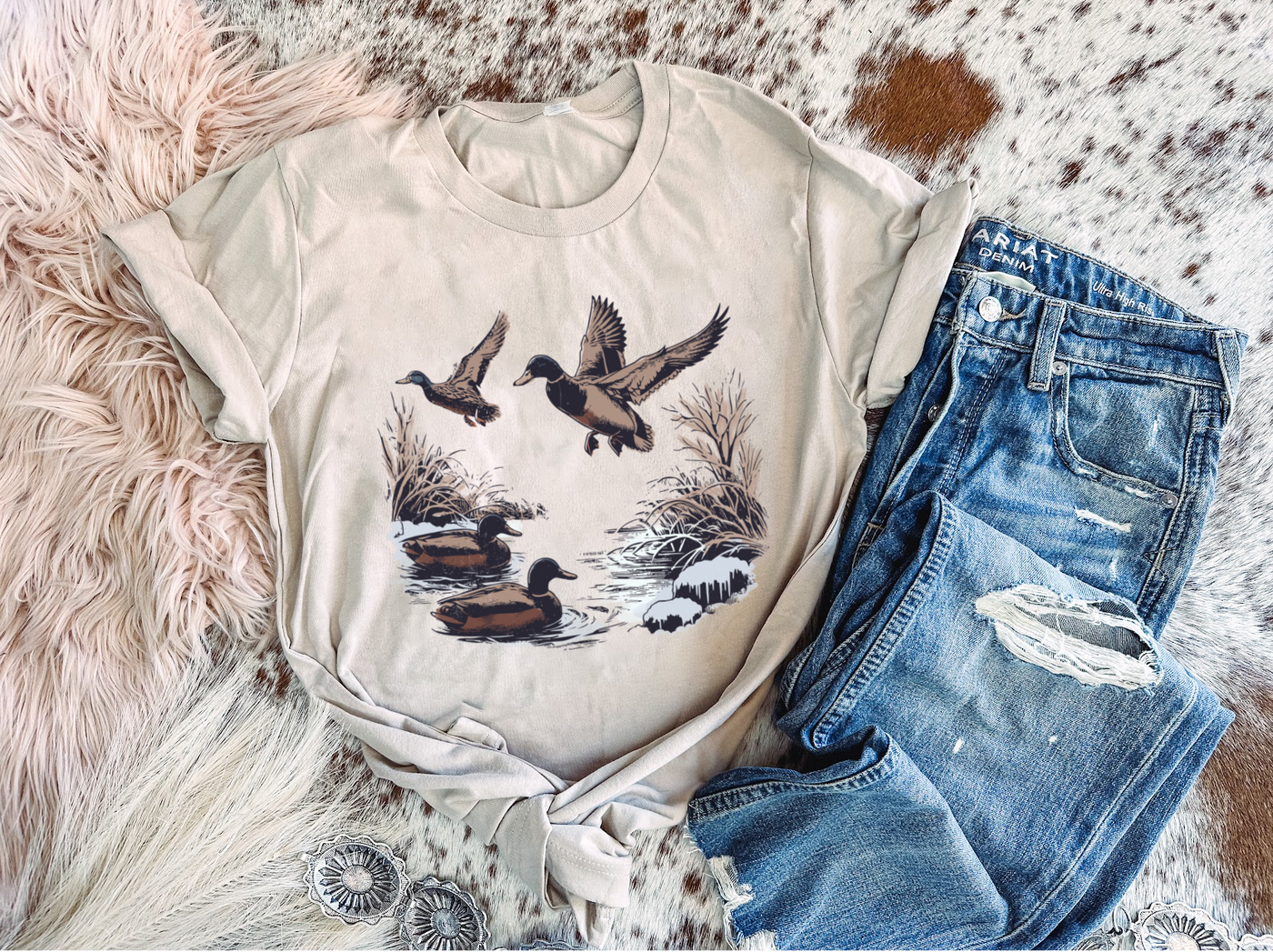 Duck Scene - Graphic Top-110 GRAPHIC TEE-Adelyn Elaine's-Adelyn Elaine's Boutique, Women's Clothing Boutique in Gilmer, TX