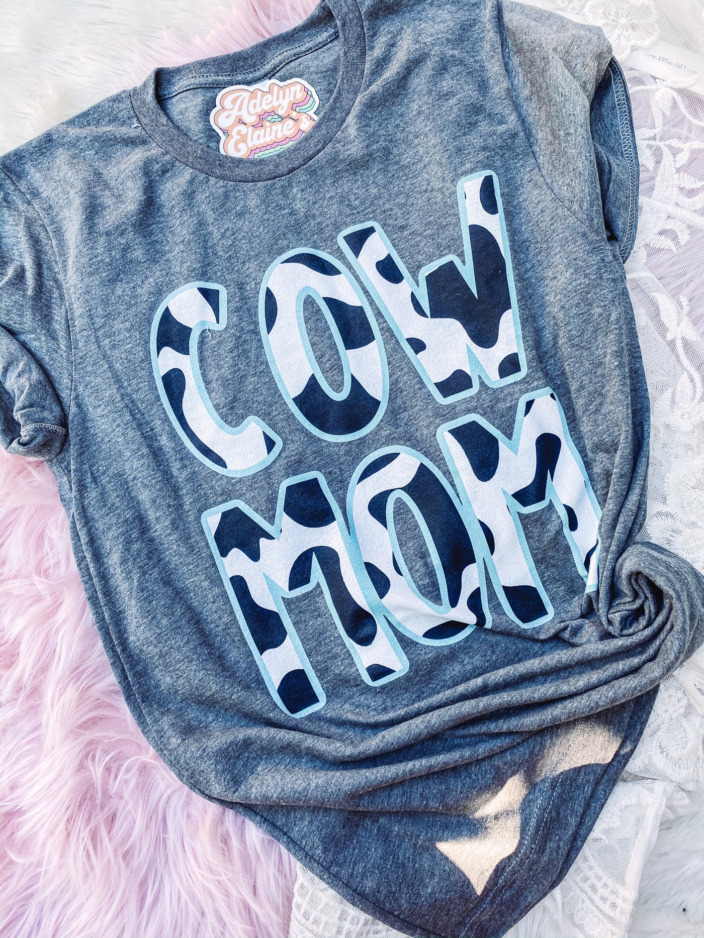 Cow Mom - Graphic Top-110 GRAPHIC TEE-Adelyn Elaine's-Adelyn Elaine's Boutique, Women's Clothing Boutique in Gilmer, TX