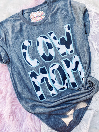 Cow Mom - Graphic Top-110 GRAPHIC TEE-Adelyn Elaine's-Adelyn Elaine's Boutique, Women's Clothing Boutique in Gilmer, TX