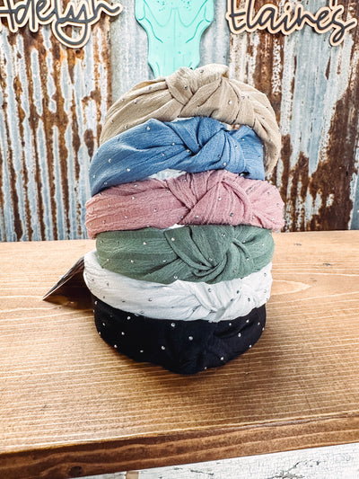 Studded Headbands - 1 Blue left-203 MISC ACCESS-SMR Wholesale-Adelyn Elaine's Boutique, Women's Clothing Boutique in Gilmer, TX