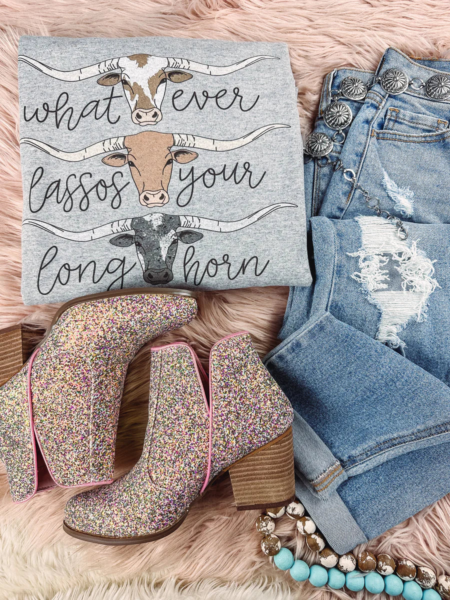 Whatever Lassos - Graphic Top-110 GRAPHIC TEE-Adelyn Elaine's-Adelyn Elaine's Boutique, Women's Clothing Boutique in Gilmer, TX