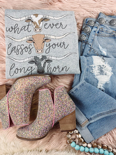 Whatever Lassos - Graphic Top-110 GRAPHIC TEE-Adelyn Elaine's-Adelyn Elaine's Boutique, Women's Clothing Boutique in Gilmer, TX