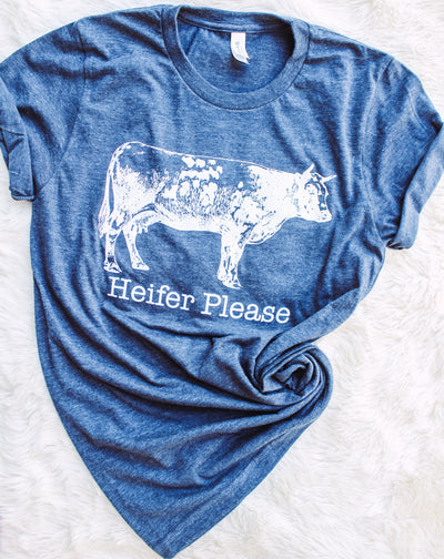 Heifer Please - Graphic Top-110 GRAPHIC TEE-Adelyn Elaine's-Adelyn Elaine's Boutique, Women's Clothing Boutique in Gilmer, TX