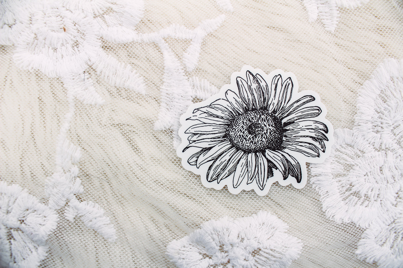 B & W Sunflower - Sticker-402 MISC GIFTS-Adelyn Elaine's-Adelyn Elaine's Boutique, Women's Clothing Boutique in Gilmer, TX
