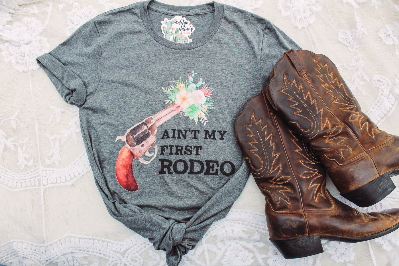 Ain't My First Rodeo - Graphic Top-110 GRAPHIC TEE-Adelyn Elaine's-Adelyn Elaine's Boutique, Women's Clothing Boutique in Gilmer, TX