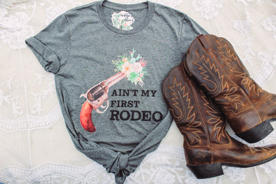 Ain't My First Rodeo - Graphic Top-110 GRAPHIC TEE-Adelyn Elaine's-Adelyn Elaine's Boutique, Women's Clothing Boutique in Gilmer, TX
