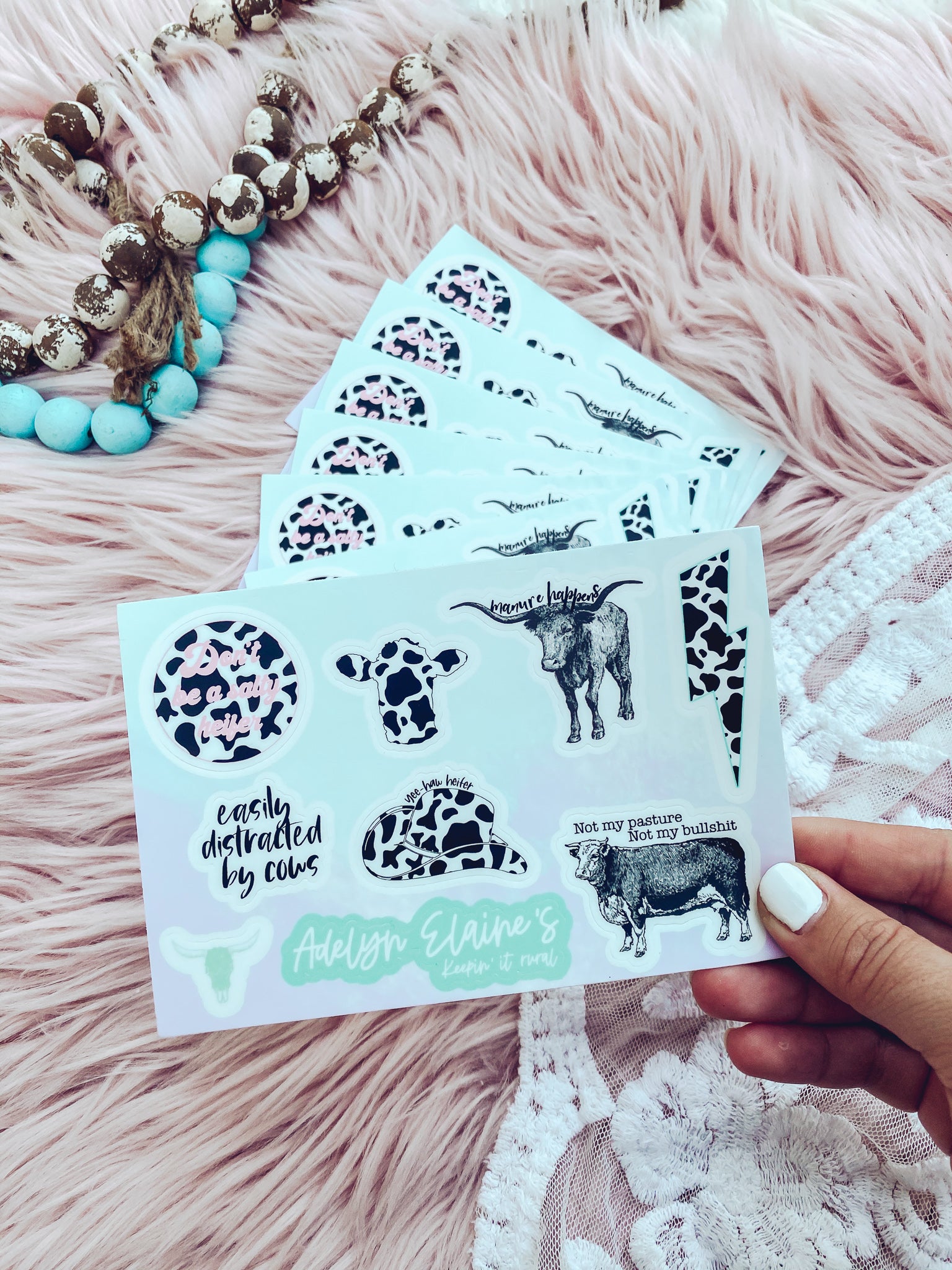 Cow - Sticker Sheet – Burro Threads Co.