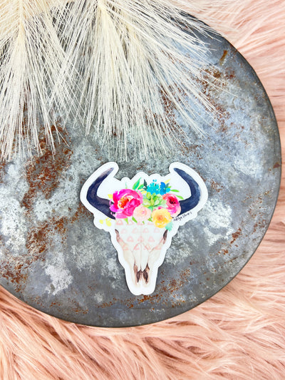 Spring Queen Bull Skull - Sticker-402 MISC GIFTS-Adelyn Elaine's-Adelyn Elaine's Boutique, Women's Clothing Boutique in Gilmer, TX