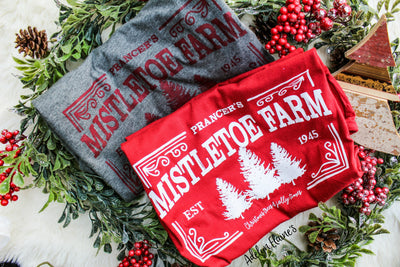 Mistletoe Farms - Christmas Top-110 GRAPHIC TEE-Adelyn Elaine's-Adelyn Elaine's Boutique, Women's Clothing Boutique in Gilmer, TX