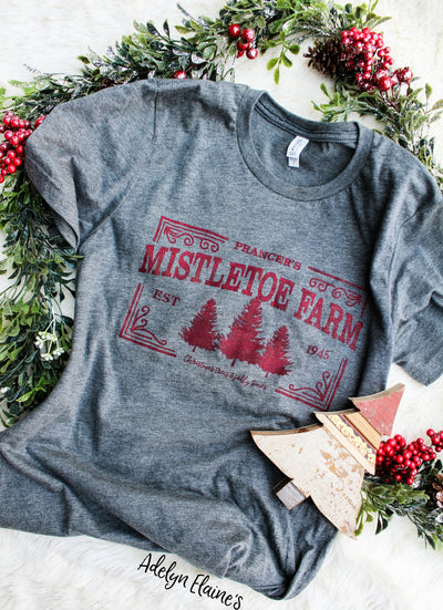 Mistletoe Farms - Christmas Top-110 GRAPHIC TEE-Adelyn Elaine's-Adelyn Elaine's Boutique, Women's Clothing Boutique in Gilmer, TX