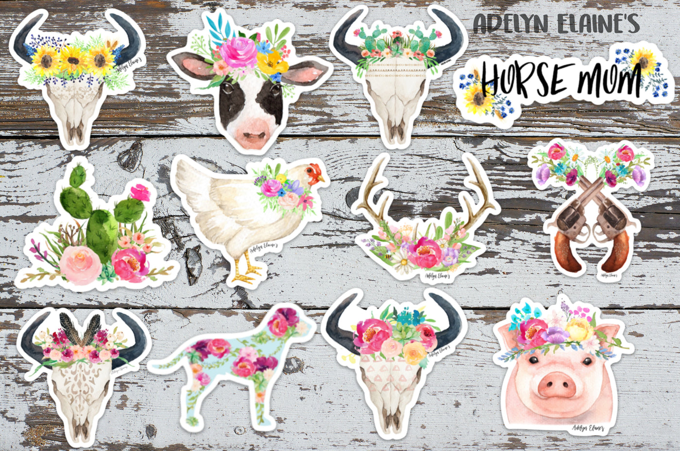 Spring Queen Bull Skull - Sticker-402 MISC GIFTS-Adelyn Elaine's-Adelyn Elaine's Boutique, Women's Clothing Boutique in Gilmer, TX