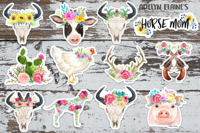 Spring Queen Bull Skull - Sticker-402 MISC GIFTS-Adelyn Elaine's-Adelyn Elaine's Boutique, Women's Clothing Boutique in Gilmer, TX