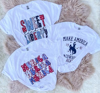 Make America Cowboy Again - Graphic Top-110 GRAPHIC TEE-Adelyn Elaine's-Adelyn Elaine's Boutique, Women's Clothing Boutique in Gilmer, TX