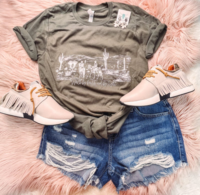 Cowboy Walk By Faith - Graphic Top-110 GRAPHIC TEE-Adelyn Elaine's-Adelyn Elaine's Boutique, Women's Clothing Boutique in Gilmer, TX