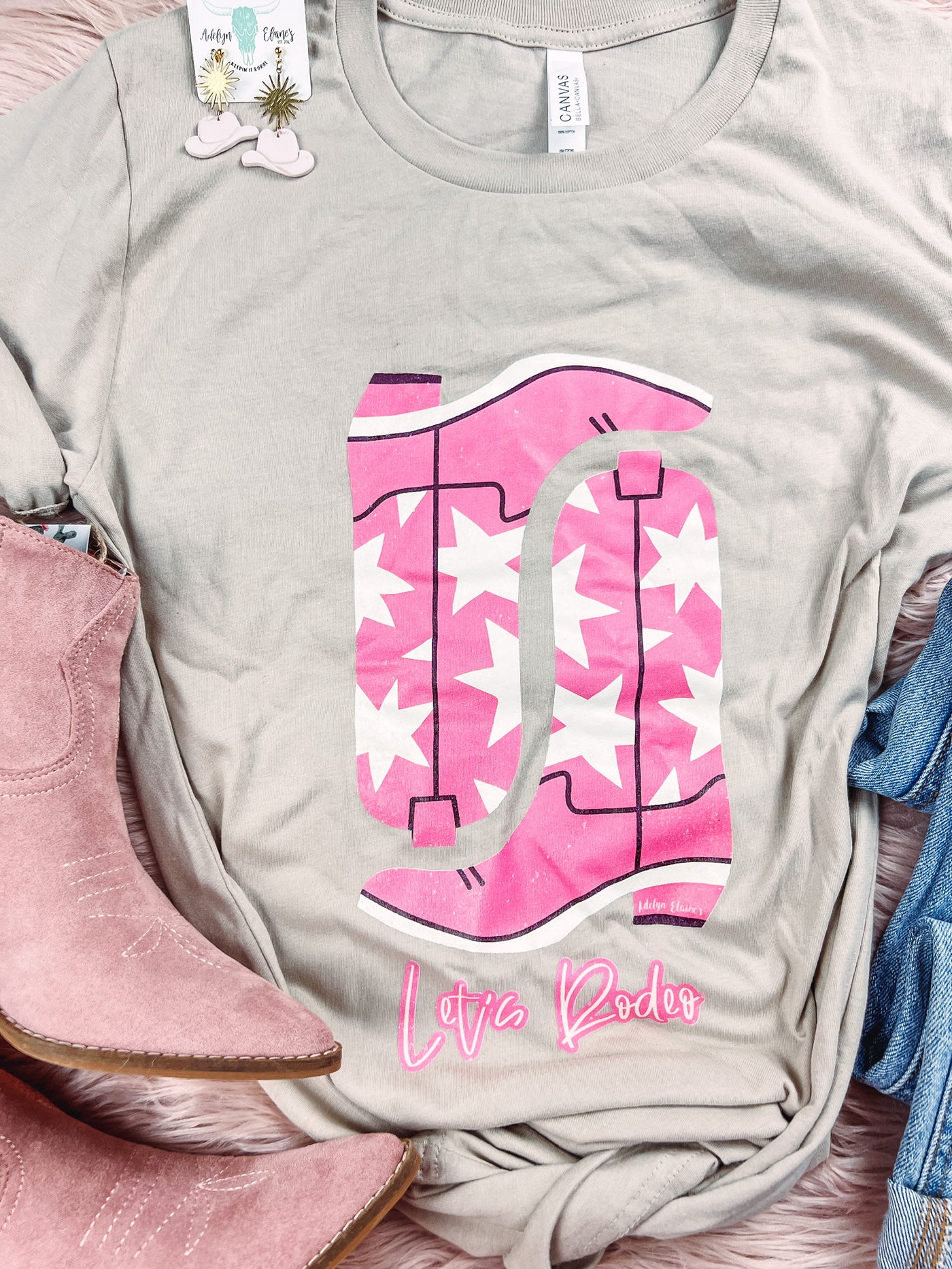 Let's Rodeo - Graphic Top-110 GRAPHIC TEE-Adelyn Elaine's-Adelyn Elaine's Boutique, Women's Clothing Boutique in Gilmer, TX