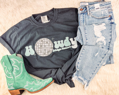 Howdy Disco - Graphic Tee - Small left-110 GRAPHIC TEE-Adelyn Elaine's-Adelyn Elaine's Boutique, Women's Clothing Boutique in Gilmer, TX