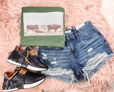 Cow Pasture - Graphic Top-110 GRAPHIC TEE-Adelyn Elaine's-Adelyn Elaine's Boutique, Women's Clothing Boutique in Gilmer, TX