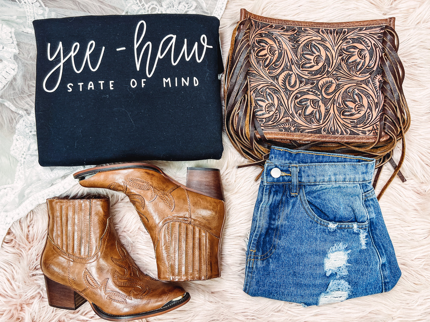 Yee-Haw State of Mind- Graphic Top-110 GRAPHIC TEE-Adelyn Elaine's-Adelyn Elaine's Boutique, Women's Clothing Boutique in Gilmer, TX