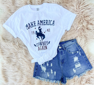 Make America Cowboy Again - Graphic Top-110 GRAPHIC TEE-Adelyn Elaine's-Adelyn Elaine's Boutique, Women's Clothing Boutique in Gilmer, TX