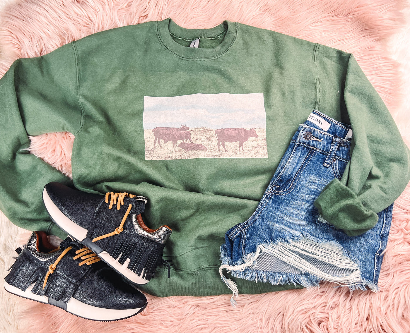 Cow Pasture - Graphic Top-110 GRAPHIC TEE-Adelyn Elaine's-Adelyn Elaine's Boutique, Women's Clothing Boutique in Gilmer, TX