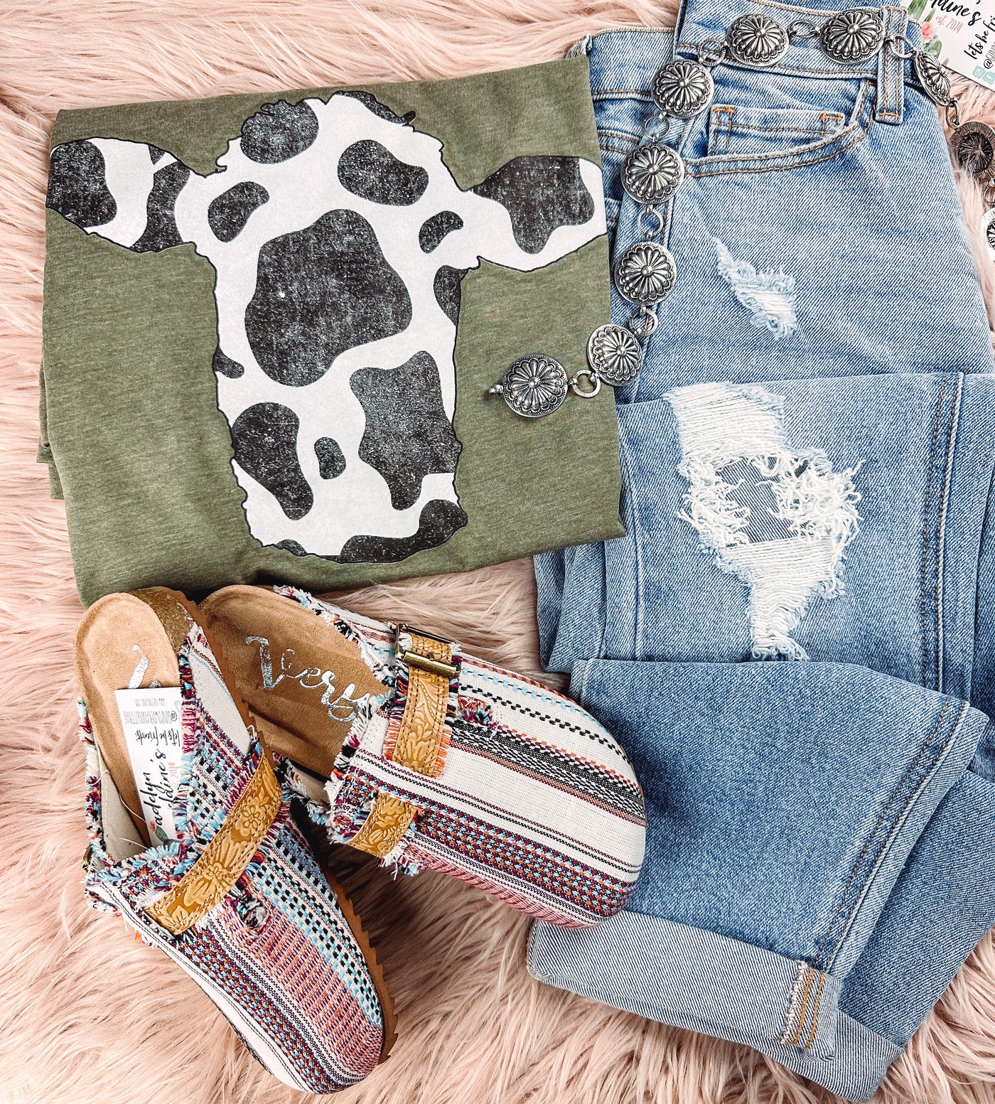 Cow Print Head - Graphic Top-110 GRAPHIC TEE-Adelyn Elaine's-Adelyn Elaine's Boutique, Women's Clothing Boutique in Gilmer, TX