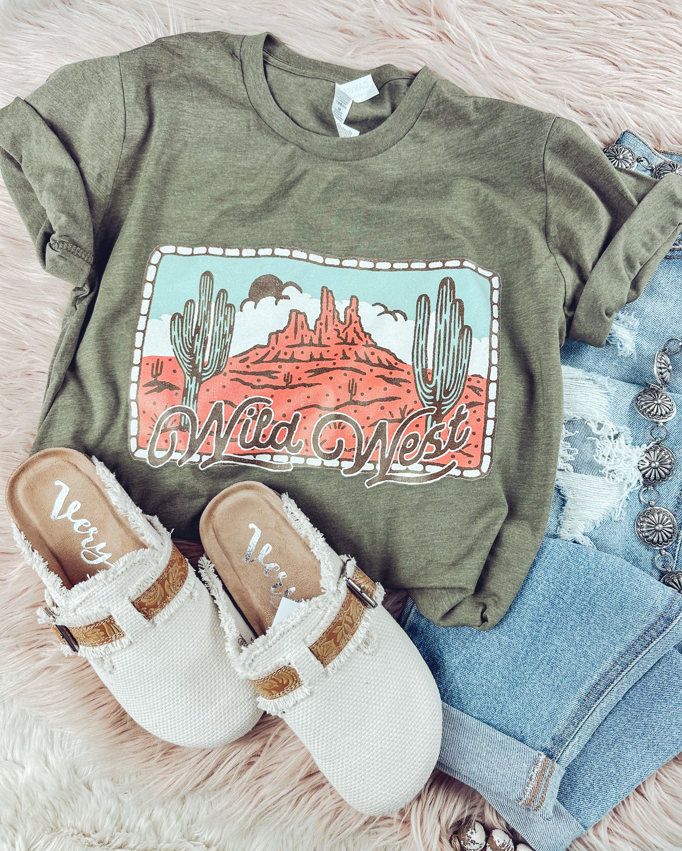 Wild West Patch - Graphic Top-110 GRAPHIC TEE-Adelyn Elaine's-Adelyn Elaine's Boutique, Women's Clothing Boutique in Gilmer, TX